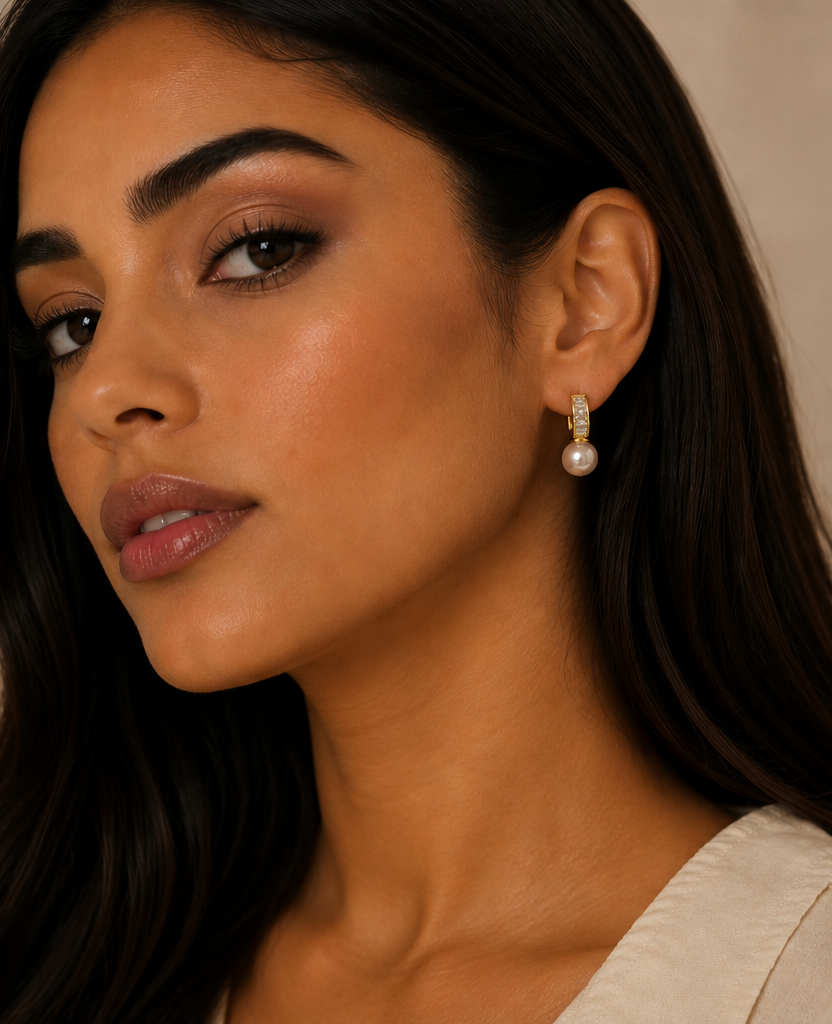 Boucles Asymétriques Perle d’Eau Douce Or 18K | Aveloria