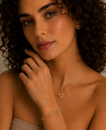 Parure Cœur Dorée Femme – Collier Bracelet Boucles d’Oreilles avec Strass