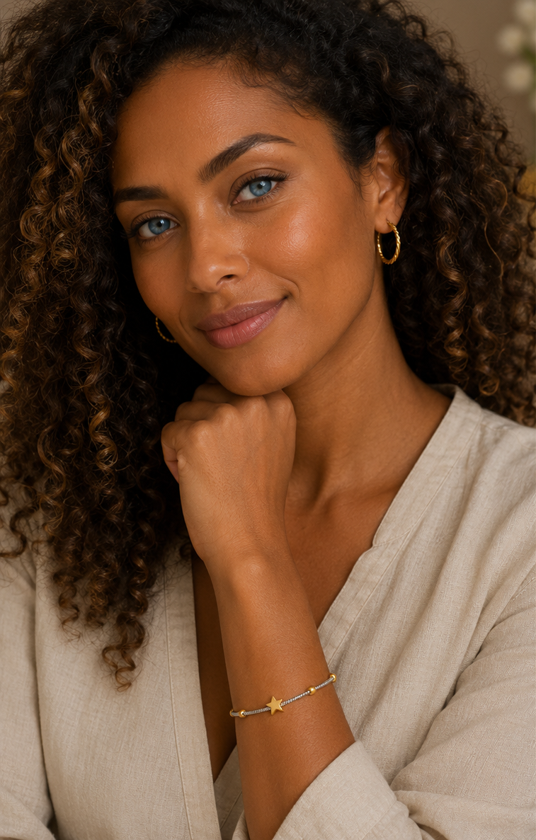 Bracelet Étoile Bicolore Acier Inoxydable – Chic & Élégant