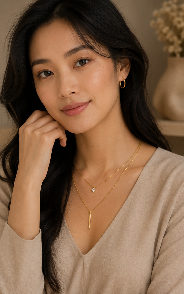 Collier Double Rang Doré Acier Inoxydable – Élégant & Chic