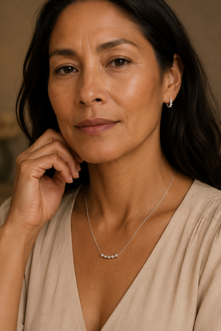 Collier Argenté Étoiles Scintillantes – Acier Inoxydable & Zircons