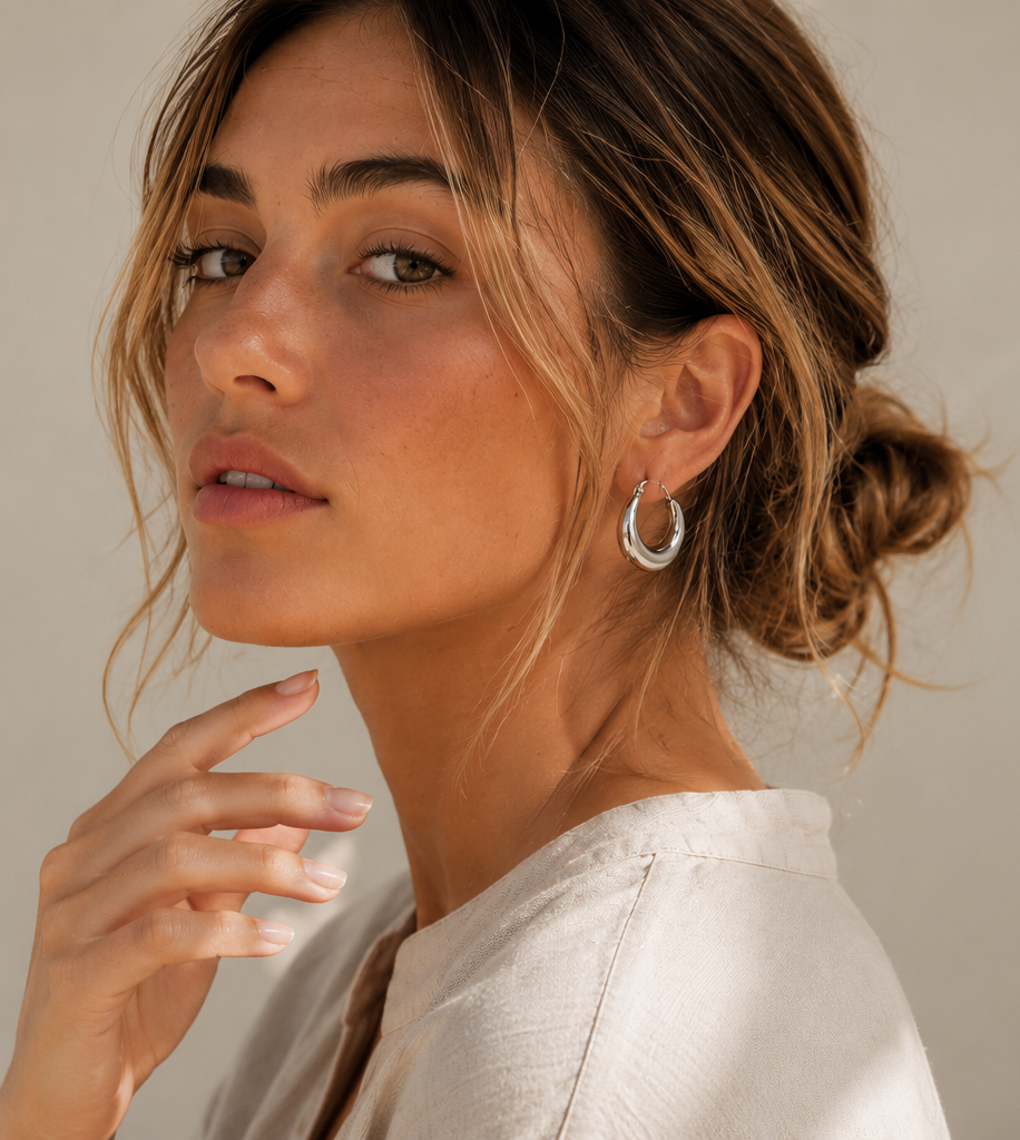 Boucles d’Oreilles Géométriques Argentées en Acier Inoxydable 304 – Chic & Intemporelles