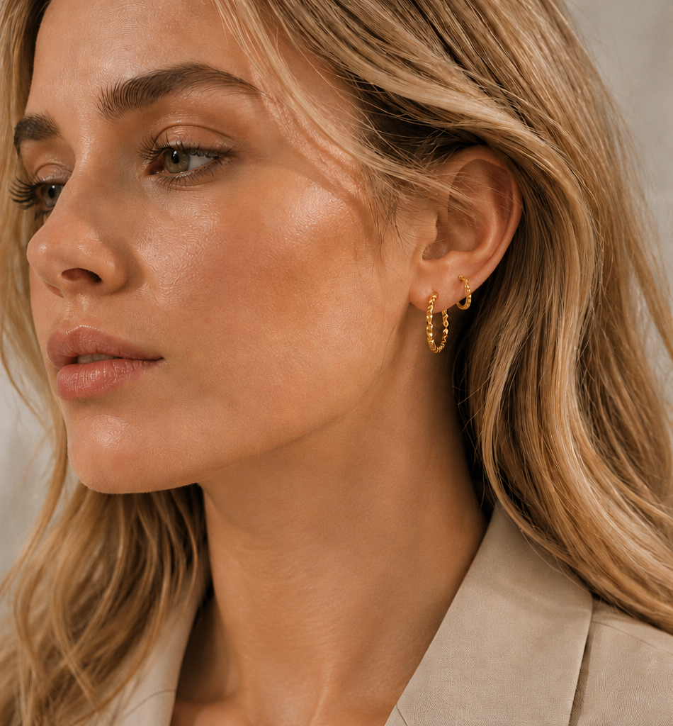 Boucles d’Oreilles Créoles Dorées 18 Carats | Acier Inoxydable 304