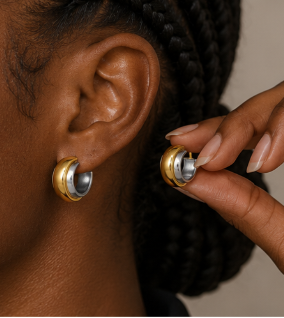 boucles-oreilles-bicolores-or-18-carats-acier-inoxydable-304