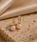 Boucles Asymétriques Perle d’Eau Douce Or 18K | Aveloria