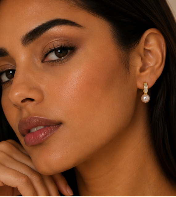 Boucles Asymétriques Perle d’Eau Douce Or 18K | Aveloria