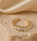 Bague Ajustable Marquise Plaquée Or 18K & Zircons