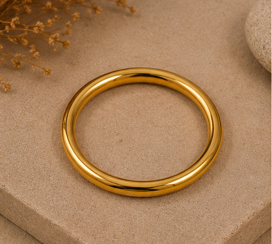Bracelet Jonc Doré Acier Inoxydable Femme – Élégant & Minimaliste