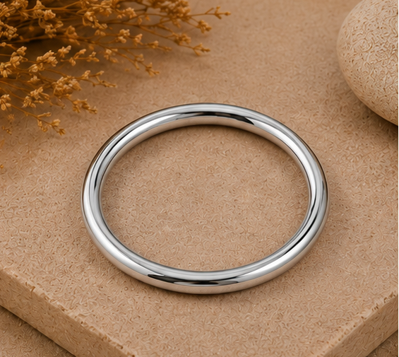 Bracelet Jonc Argenté Acier Inoxydable Femme – Élégant & Minimaliste