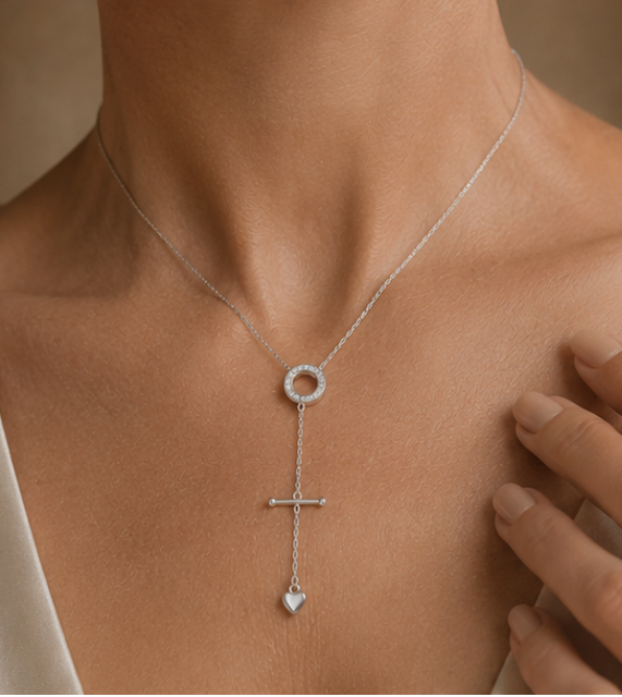 Collier Cœur Pampille Argenté – Élégance Romantique & Raffinement Moderne