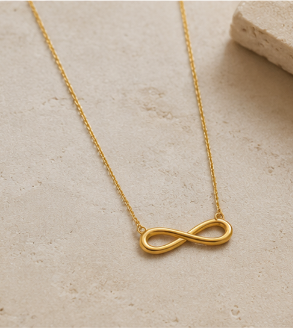 Collier Infini Doré Femme – Acier Inoxydable Élégant
