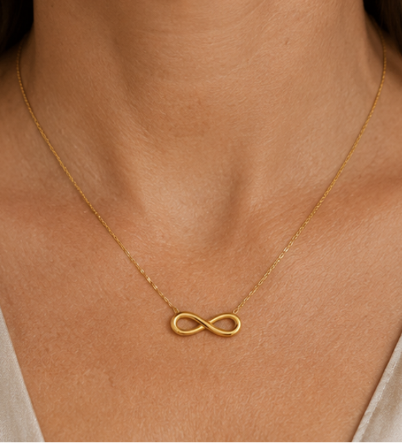 Collier Infini Doré Femme – Acier Inoxydable Élégant