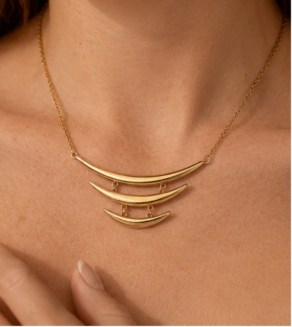 Collier Pendentif Voyage de Noces Doré 56 cm – Acier Inoxydable 304 Plaqué Or 18 Carats | Chic & Intemporel
