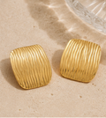 Boucles d’Oreilles Motif Bande Plaqué Or 18 Carats | Acier Inoxydable 304