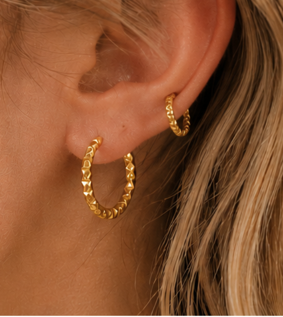 Boucles d’Oreilles Créoles Dorées 18 Carats | Acier Inoxydable 304